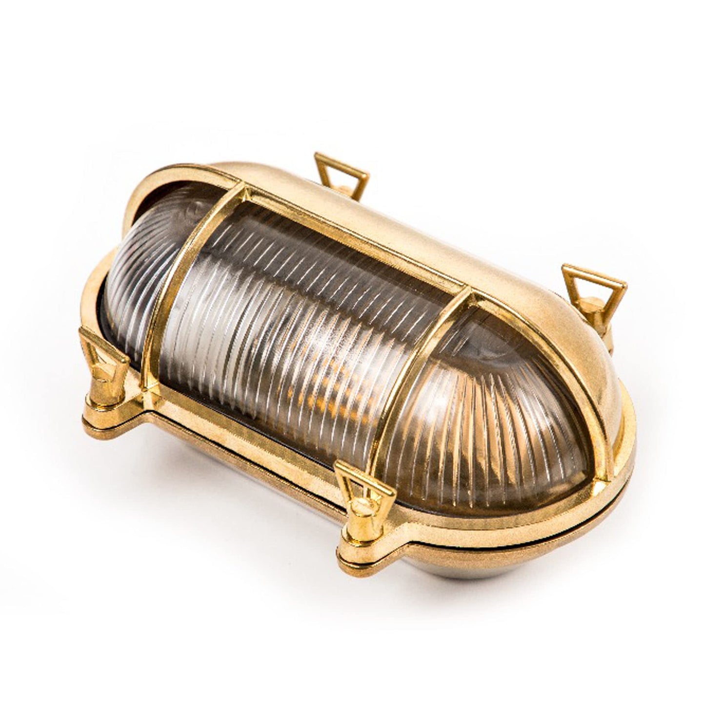 Sunluck Brass Nautical Bulkhead Light,Grid Oval Wall Light,Brass Half Cover Lampshade,Ceiling Mount Light,Waterproof IP65,Rust Resistant,for Wet Location Bath,Seaside,Ship,Basement