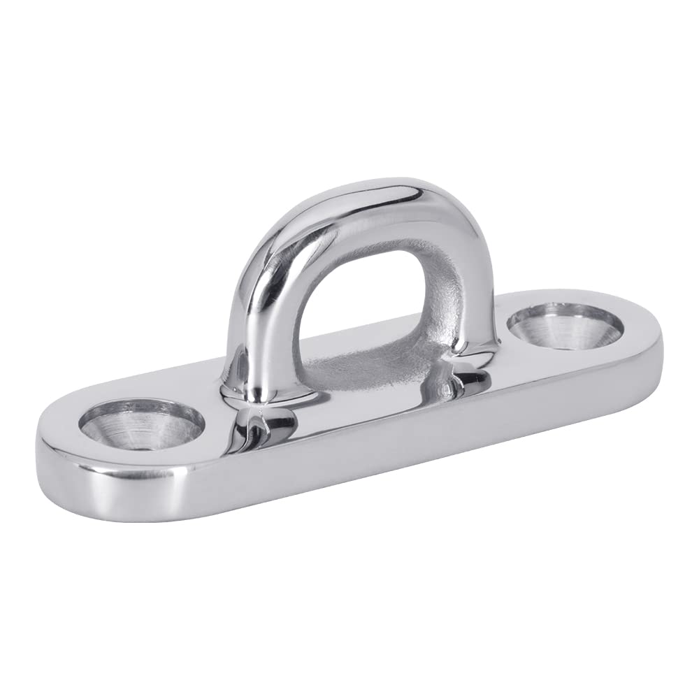White Water 6342S Marine 316 Stainless Steel Oblong Pad Eyes 3-1/2" for Boat, Yacht