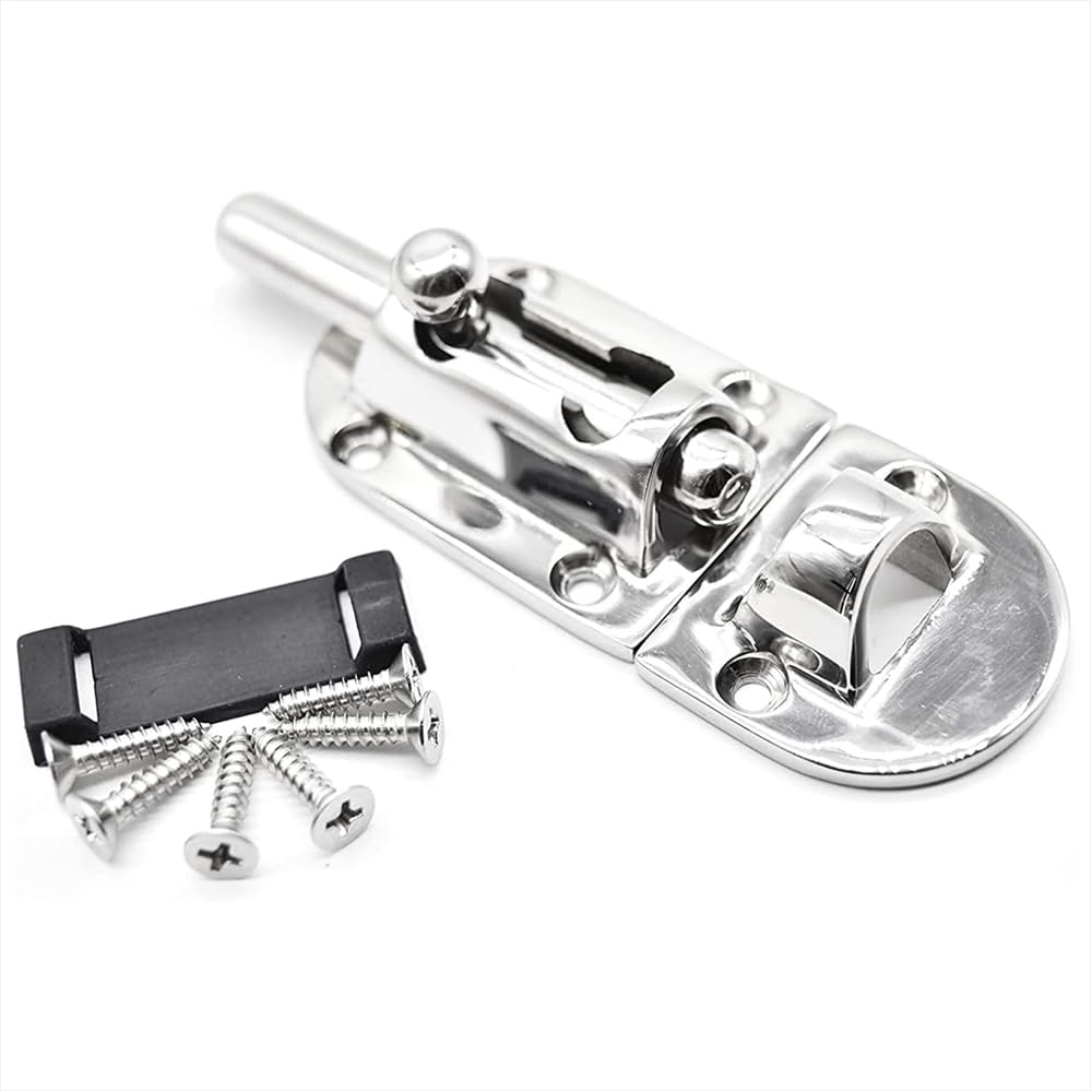 MARINE CITY Barrel Bolt Door Latches, 316 Stainless Steel, 3-1/2 × 1-1/2 Inches, Rust & Corrosion-Resistant, Ideal for Windows, Hatches, Cabinets (Small)