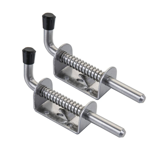 Quality Life Spring Loaded Gate Latch Pin Barrel Bolt 5in Durable 304 Stainless Steel Heavy Duty - 2pcs