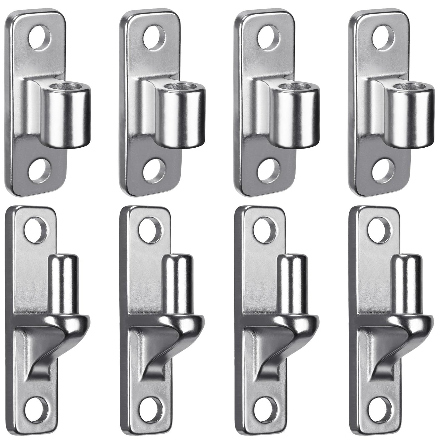 Dolibest Heavy Duty 304 Stainless Steel Gate Hinges, Non-Welded One-Piece Design, Wall Mount Gate Hinges with 5/8'', Post Mounting for Farm Gates Wall/Wooden Fences, 600 lbs Capacity, (4 Set)