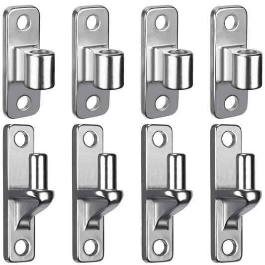 Dolibest Heavy Duty 304 Stainless Steel Gate Hinges, Non-Welded One-Piece Design, Wall Mount Gate Hinges with 5/8'', Post Mounting for Farm Gates Wall/Wooden Fences, 600 lbs Capacity, (4 Set)