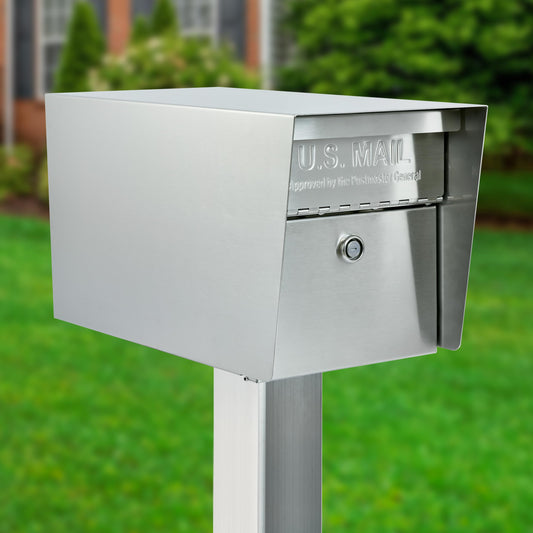 Mail Boss Mail Manager Pro SS316 Locking Security Mailbox – 316 Stainless Steel, Rust-Proof, Heavy-Duty Post-Mount Mailbox with Patented Anti-Theft Locking System – Large Capacity