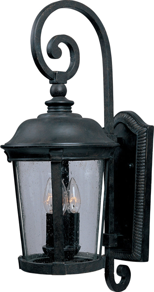 Maxim Dover VX-Three Light Outdoor Wall Mount in Mediterranean Style Made with Vivex Material for Coastal Environments
