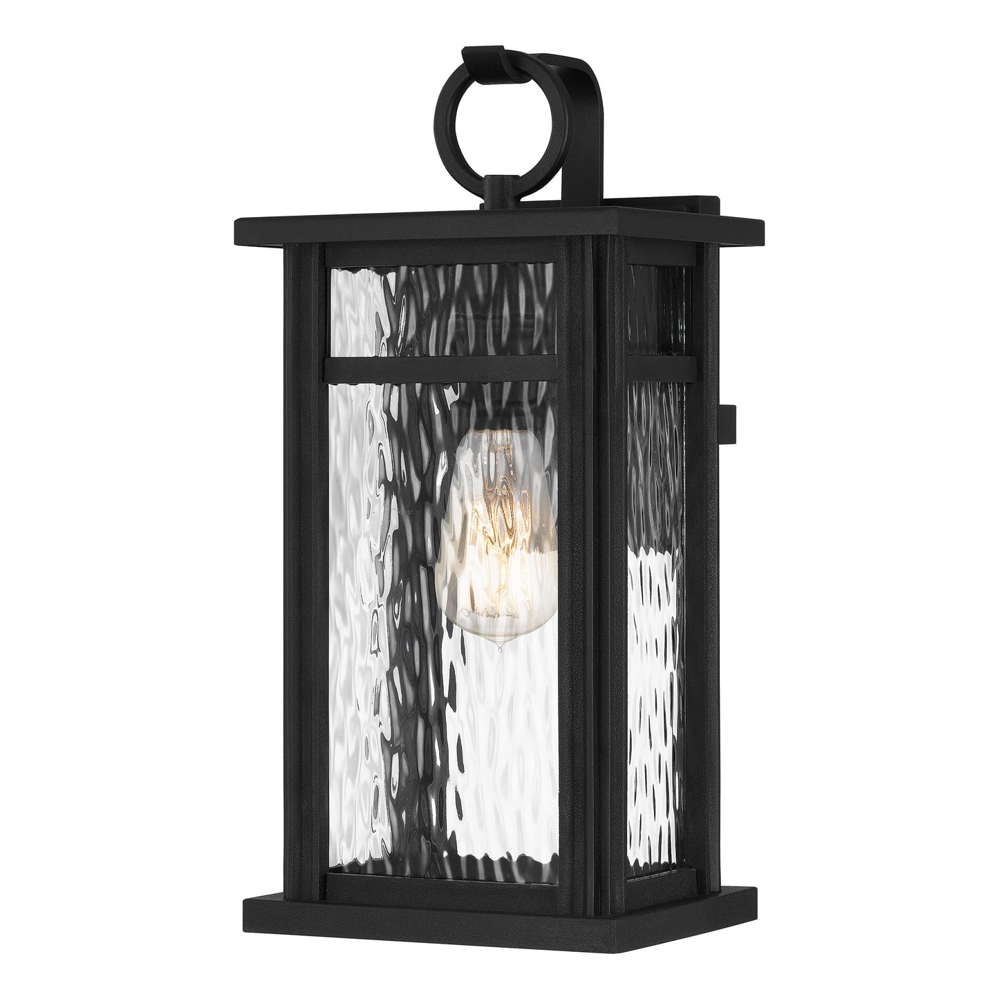 Quoizel Moira 15.75" Outdoor Wall Sconce, Earth Black with Clear Glass, Marine-Grade ETL Wet Rated