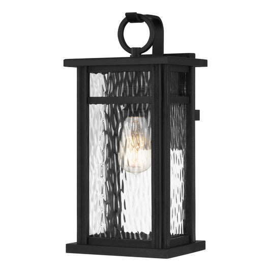Quoizel Moira 15.75" Outdoor Wall Sconce, Earth Black with Clear Glass, Marine-Grade ETL Wet Rated