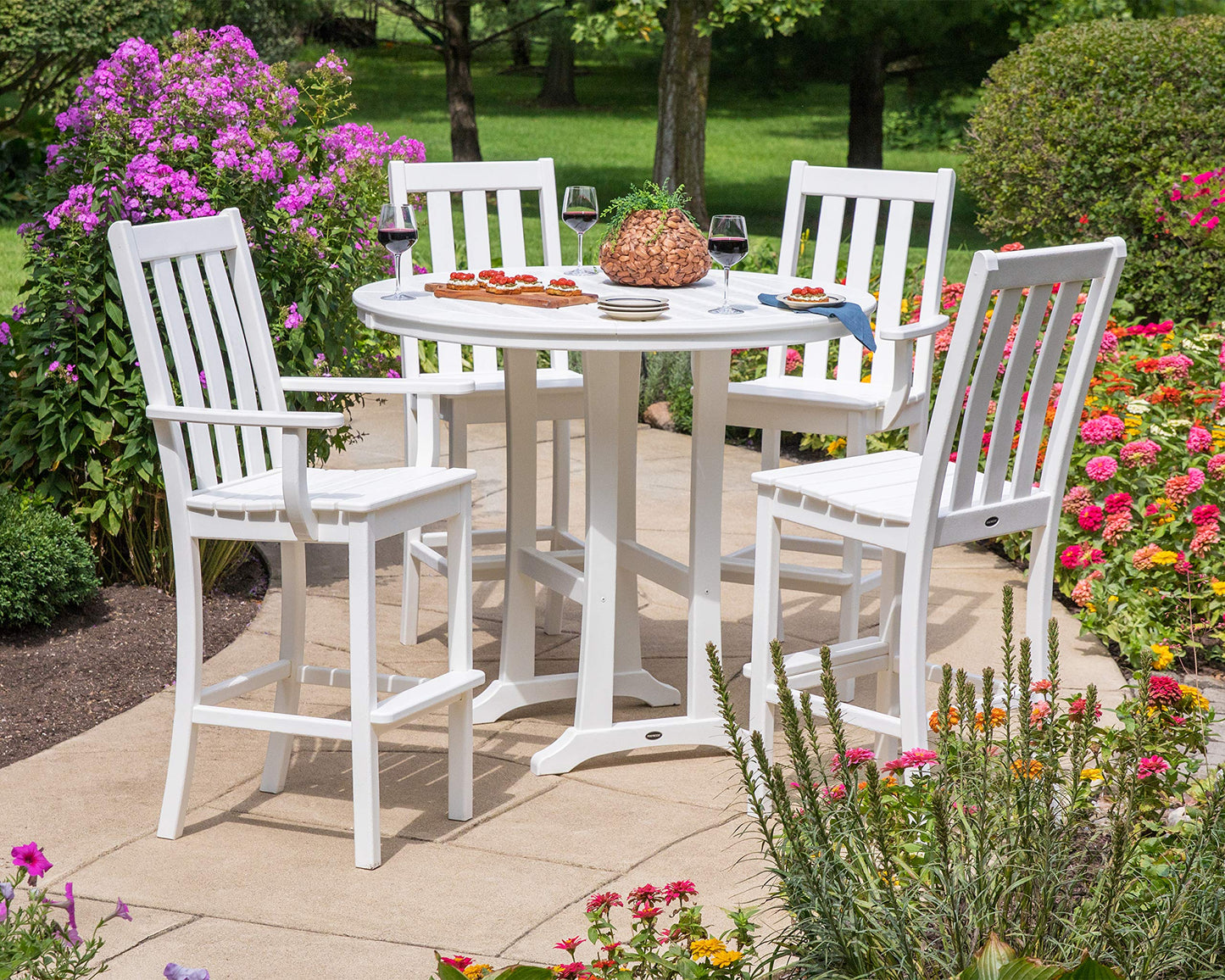 POLYWOOD®  Vineyard 5-Piece Nautical Trestle Bar Set